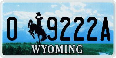 WY license plate 09222A