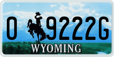 WY license plate 09222G