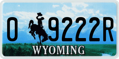 WY license plate 09222R