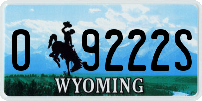 WY license plate 09222S