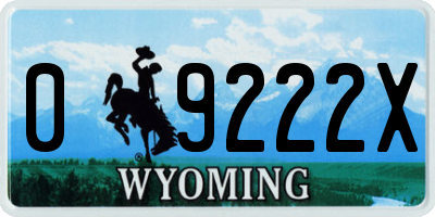 WY license plate 09222X