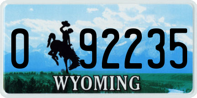 WY license plate 092235