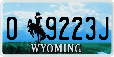 WY license plate 09223J