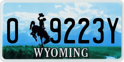 WY license plate 09223Y
