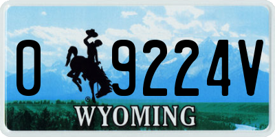 WY license plate 09224V