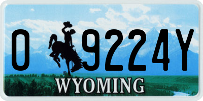 WY license plate 09224Y