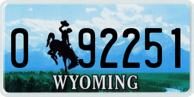WY license plate 092251