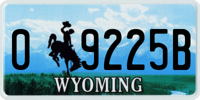 WY license plate 09225B