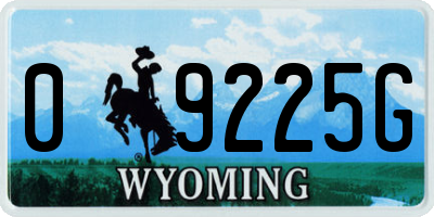 WY license plate 09225G