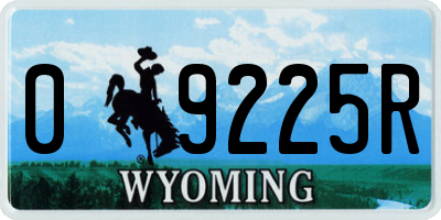 WY license plate 09225R