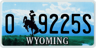 WY license plate 09225S