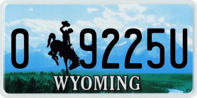 WY license plate 09225U