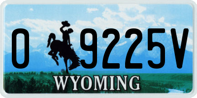 WY license plate 09225V