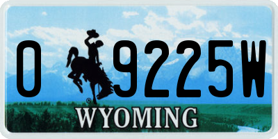 WY license plate 09225W