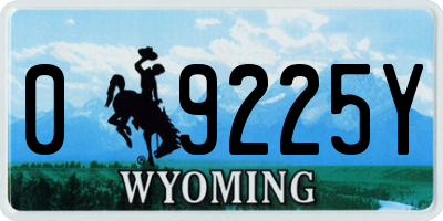 WY license plate 09225Y