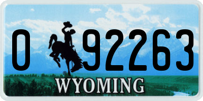 WY license plate 092263