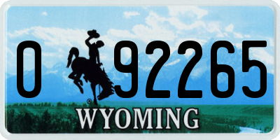 WY license plate 092265