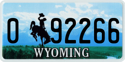 WY license plate 092266