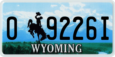 WY license plate 09226I
