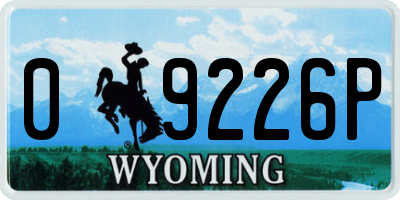 WY license plate 09226P