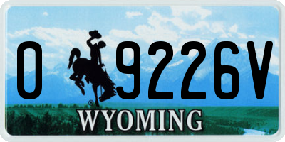 WY license plate 09226V
