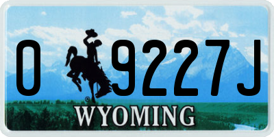 WY license plate 09227J