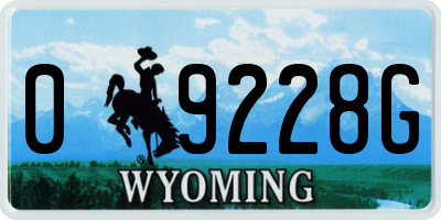 WY license plate 09228G