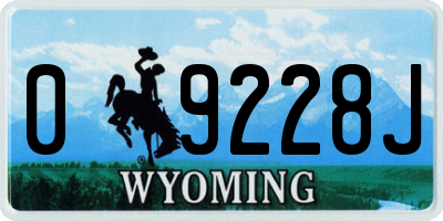 WY license plate 09228J