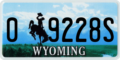 WY license plate 09228S