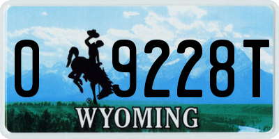 WY license plate 09228T