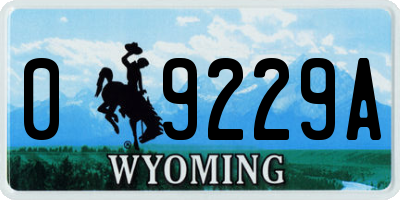 WY license plate 09229A