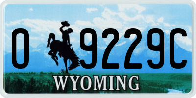 WY license plate 09229C