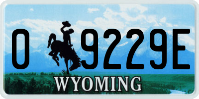 WY license plate 09229E