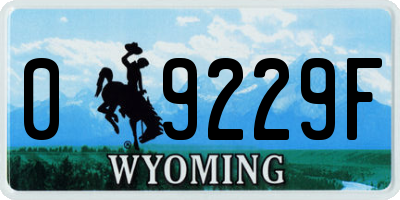 WY license plate 09229F