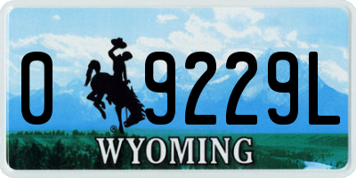 WY license plate 09229L