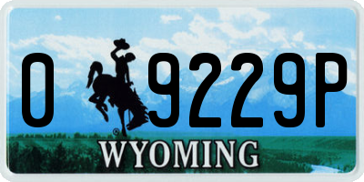 WY license plate 09229P