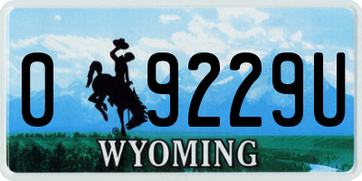 WY license plate 09229U