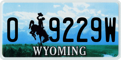 WY license plate 09229W