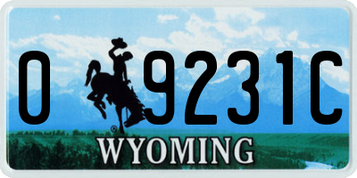 WY license plate 09231C