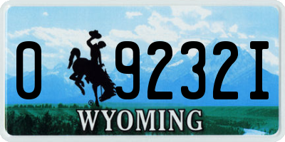 WY license plate 09232I