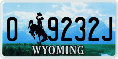 WY license plate 09232J