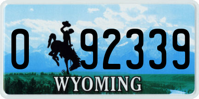 WY license plate 092339