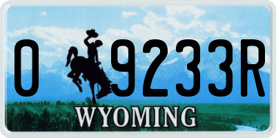 WY license plate 09233R