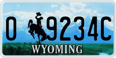 WY license plate 09234C