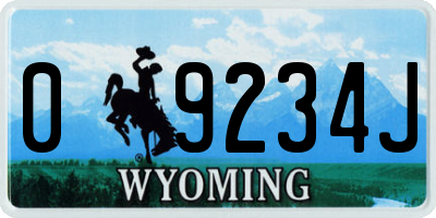 WY license plate 09234J