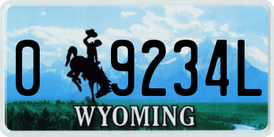 WY license plate 09234L
