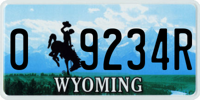 WY license plate 09234R
