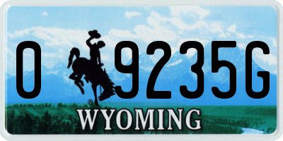WY license plate 09235G
