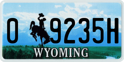 WY license plate 09235H