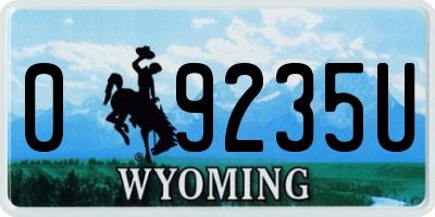 WY license plate 09235U